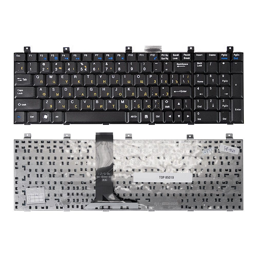 Купить оптом Клавиатура для ноутбука MSI MegaBook A7005, CR500, CR600, CR610, CR720 Series. Г-образный Enter. Черная, без рамки. PN: MP-08C23SU-359.