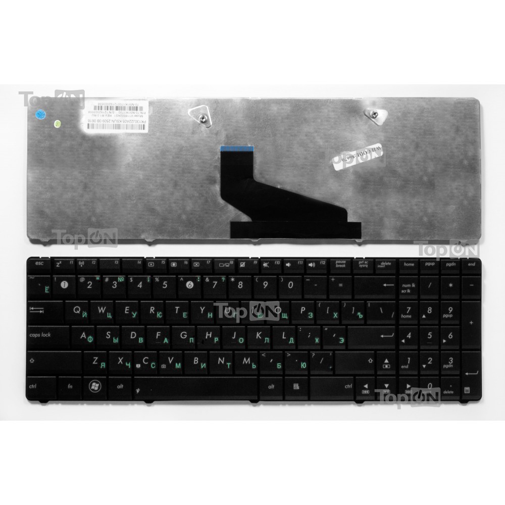 Купить оптом Клавиатура для ноутбука Asus X53, X53U, X73 Series. Плоский Enter. Черная, без рамки. PN: V118502AS1.