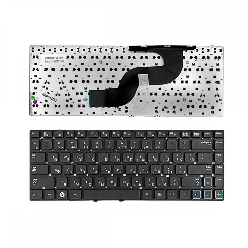 Купить оптом Клавиатура для ноутбука Samsung RC410, RV415, RV420 Series. Плоский Enter. Черная, без рамки. PN: BA59-02939C