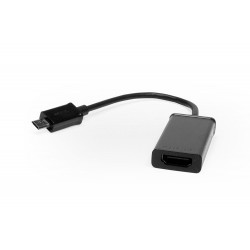 Кабель-переходник MicroUSB -> HDMI (MHL) для передачи цифрового аудио и видео сигнала со смартфона или планшета на TV и монитор. 11-pin. Черный.