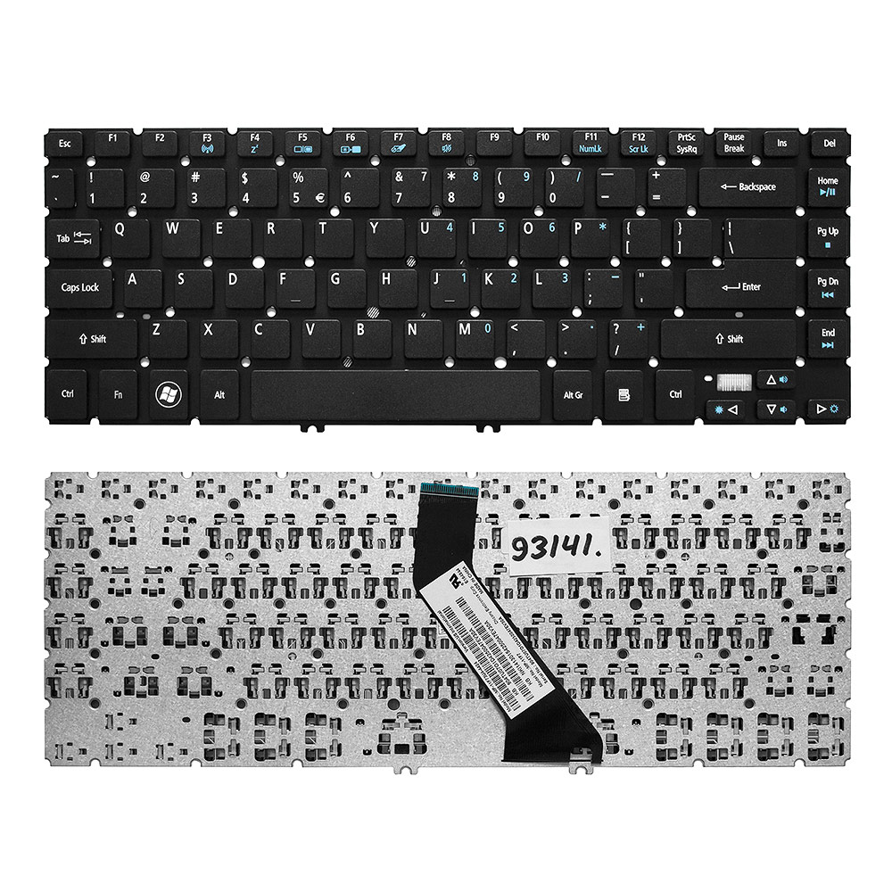 Купить оптом Клавиатура для ноутбука Acer Aspire V5-431, V5-471, M3-481 Series. Г-образный Enter. Черная, без рамки. US PN: NSK-R24SW 0R.
