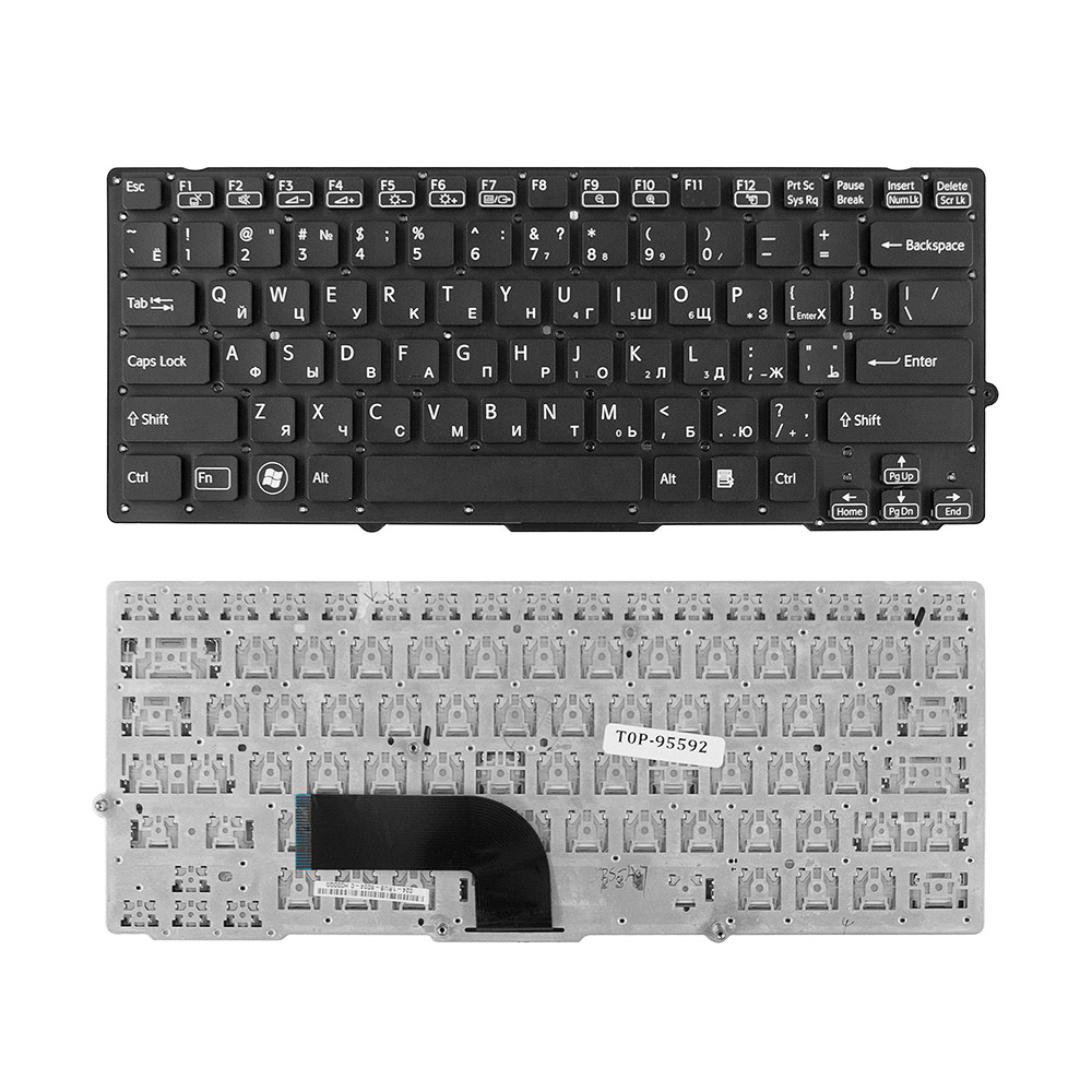 Купить оптом Клавиатура для ноутбука Sony Vaio VPC-SB, VPC-SD Series. Плоский Enter. Черная, без рамки. PN: 9Z.N6BBF.00R.