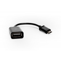 Кабель-переходник OTG MicroUSB -> USB 2.0 F для подключения USB устройств к смартфонам и планшетам Samsung, Sony, HTC, Xiaomi, Lenovo и др. Черный OEM