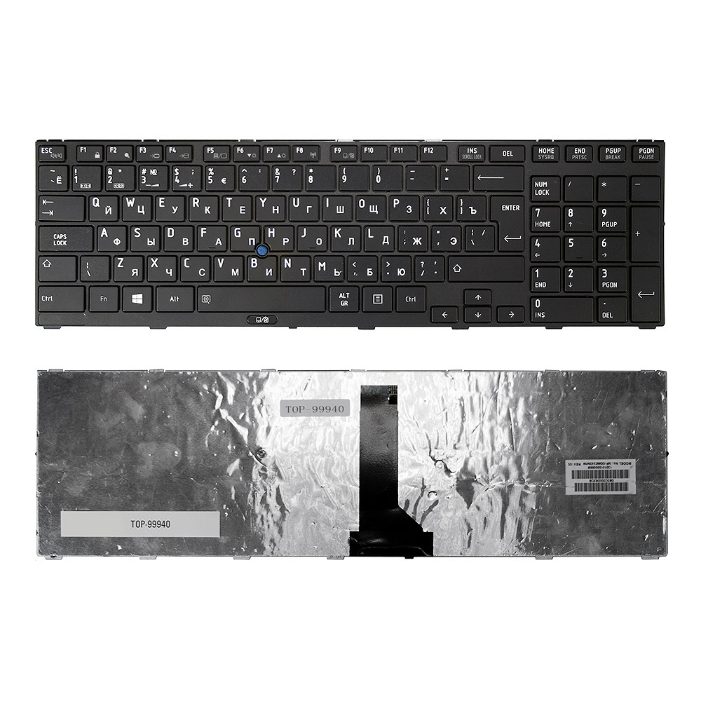 Купить оптом Клавиатура для ноутбука Toshiba Tecra R850, Satellite Pro R850 Series. Г-образный Enter. Черная, с черной рамкой. PN: MP-10K96SU6356.