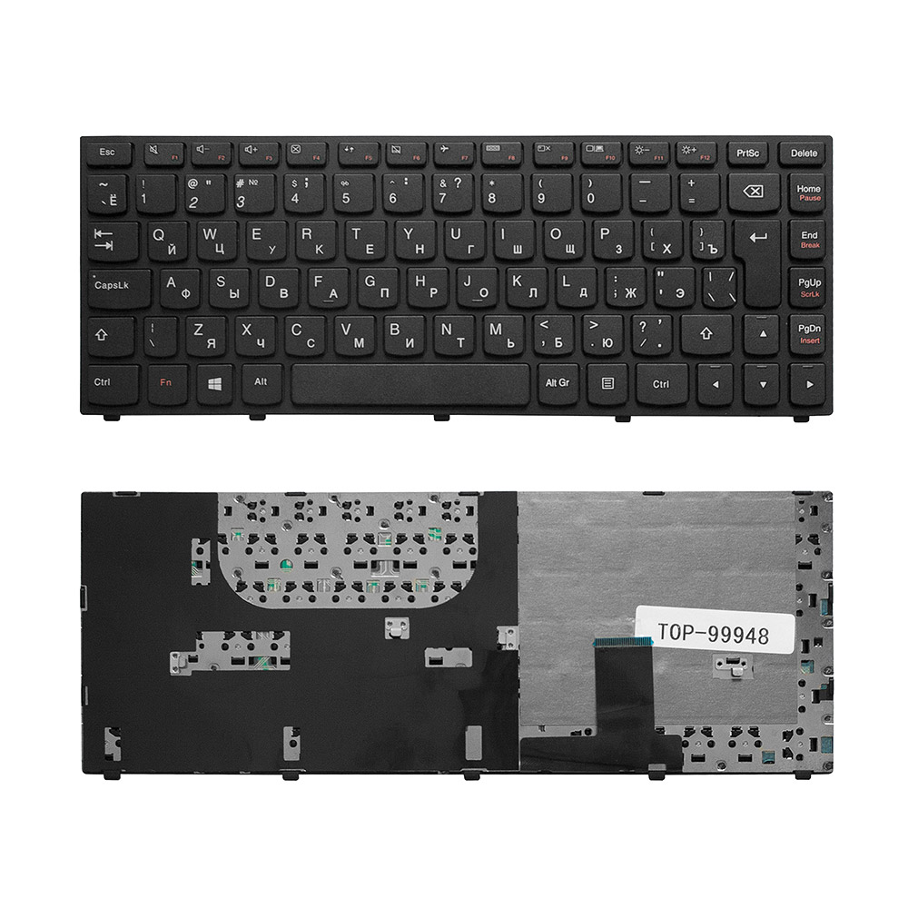 Купить оптом Клавиатура для ноутбука Lenovo Yoga 13 Series. Г-образный Enter. Черная, с черной рамкой. PN: 9Z.N7GPN.P01.